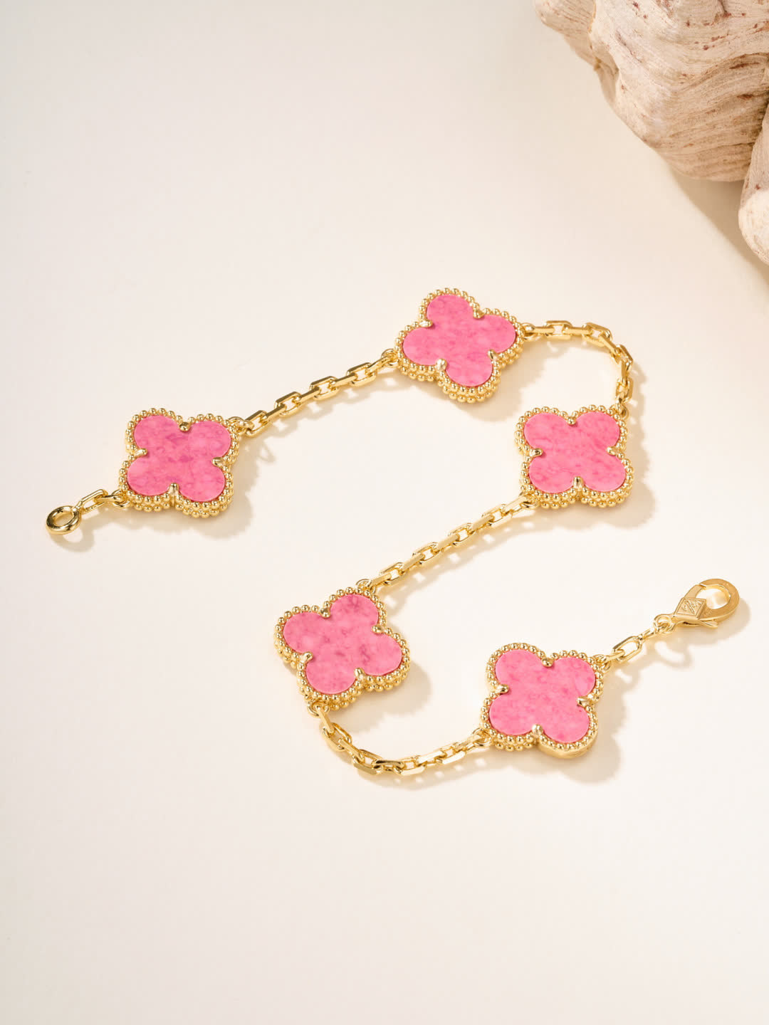 Van Cleef & Arpels Alhambra Pink Enamel Bracelet